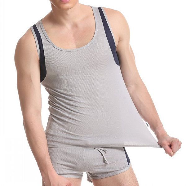 Camisetas Sin Mangas De Chaleco Elástico Sin Mangas De Malla Transpirable De Secado Rápido Para Gimnasio Para Hombre