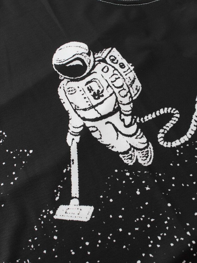 Camisetas Sin Mangas Deportivas Sin Mangas Negras Con Estampado De Astronauta Divertido Para Hombre