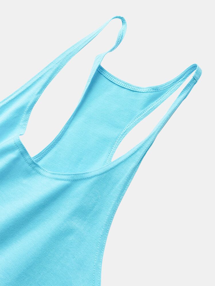 Camisetas Sin Mangas De Entrenamiento Sin Mangas De Color Sólido Deportivo Para Hombre