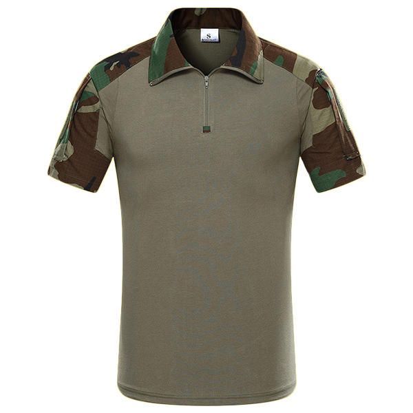 Camisetas Tácticas De Camuflaje Multicolor Biónico Al Aire Libre Camisetas Deportivas Informales Con Solapa De Secado Rápido Para Hombres