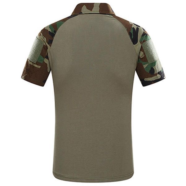 Camisetas Tácticas De Camuflaje Multicolor Biónico Al Aire Libre Camisetas Deportivas Informales Con Solapa De Secado Rápido Para Hombres