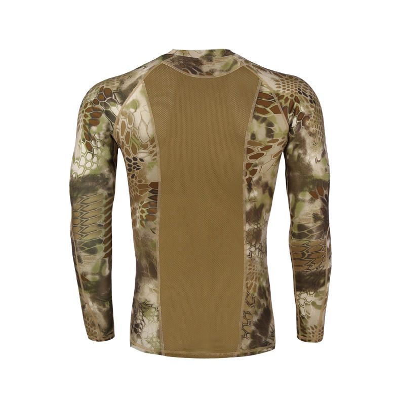 Camuflaje Táctico Al Aire Libre Camiseta Seca De Velocidad Ajustada Camiseta De Manga Larga Con Mecha Elástica Para Hombre