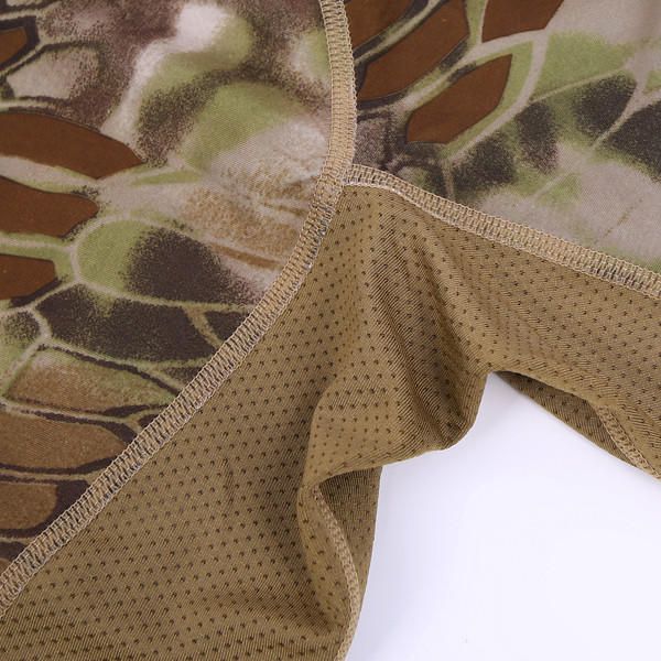 Camuflaje Táctico Al Aire Libre Camiseta Seca De Velocidad Ajustada Camiseta De Manga Larga Con Mecha Elástica Para Hombre