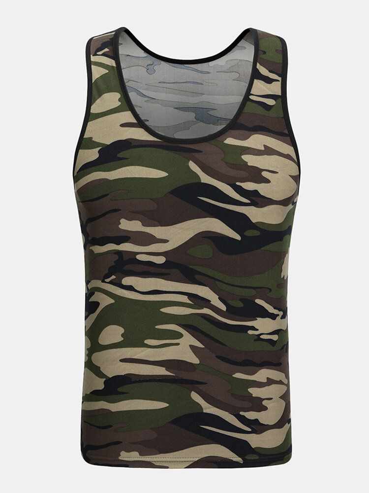 Chaleco De Camuflaje Informal Para Hombre Camisetas Sin Mangas Holgadas