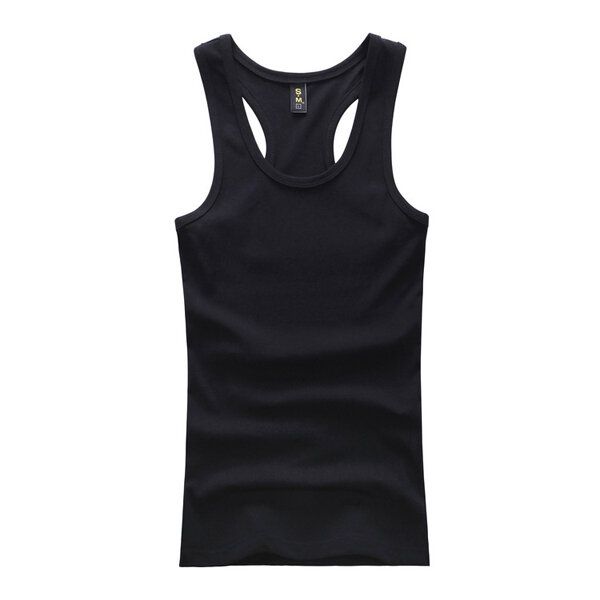 Chaleco De Cuello Redondo De Color Sólido Para Hombre Casual Sport Summer Cotton Slim Fit Tank Top