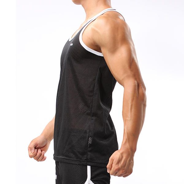 Chaleco Deportivo Transpirable Para Hombre Malla Informal Fitness Correr Atlético Camisetas Sin Mangas