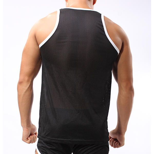 Chaleco Deportivo Transpirable Para Hombre Malla Informal Fitness Correr Atlético Camisetas Sin Mangas