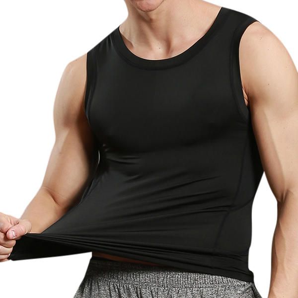 Chaleco De Secado Rápido Deportivo Ajustado Para Hombre Ajustado Chaleco Elástico Informal Para Correr Fitness Body Building