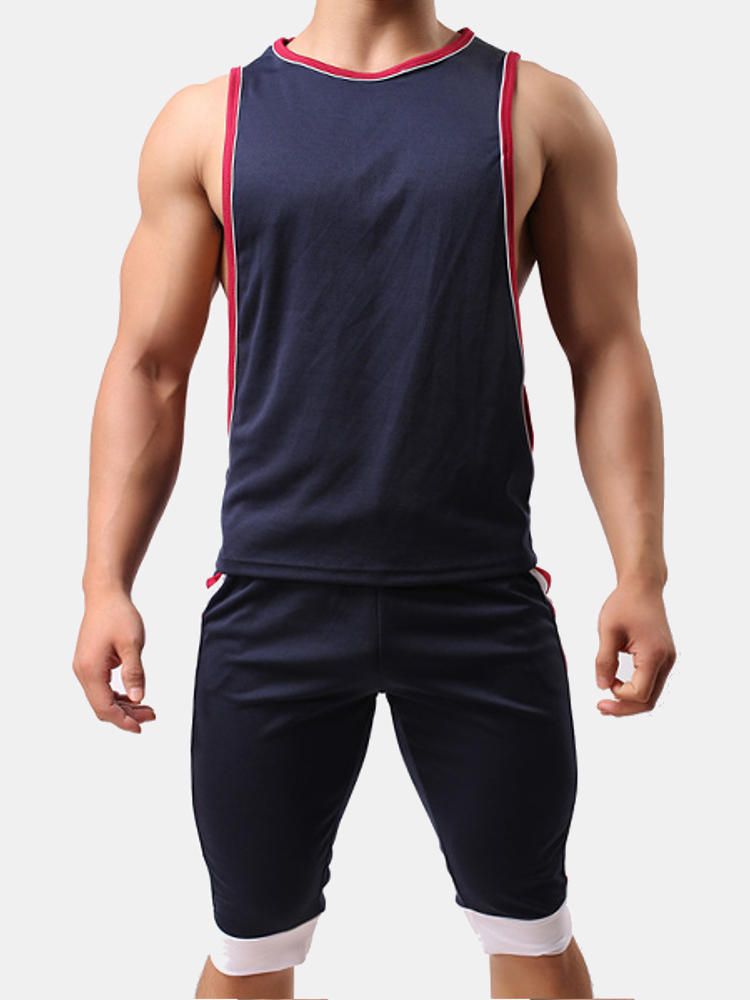 Chaleco Sin Mangas Holgado Sin Mangas Para Hombre Camisetas Sin Mangas Transpirables Deportivas Con Cuello Redondo Informal