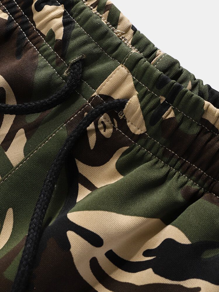 Chaqueta Con Capucha Con Estampado De Camuflaje Para Hombre Pantalones Deportivos Trajes Casuales De Dos Piezas