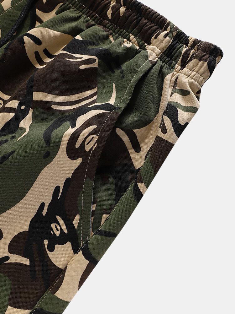 Chaqueta Con Capucha Con Estampado De Camuflaje Para Hombre Pantalones Deportivos Trajes Casuales De Dos Piezas