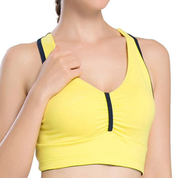 Cozy Criss-cross Professional Shakeproof Tops Inalámbrico Transpirable Yoga Chaleco Sujetador