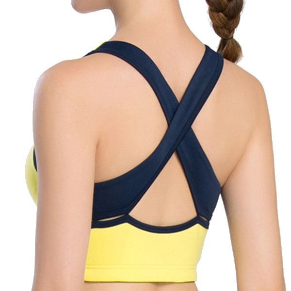 Cozy Criss-cross Professional Shakeproof Tops Inalámbrico Transpirable Yoga Chaleco Sujetador