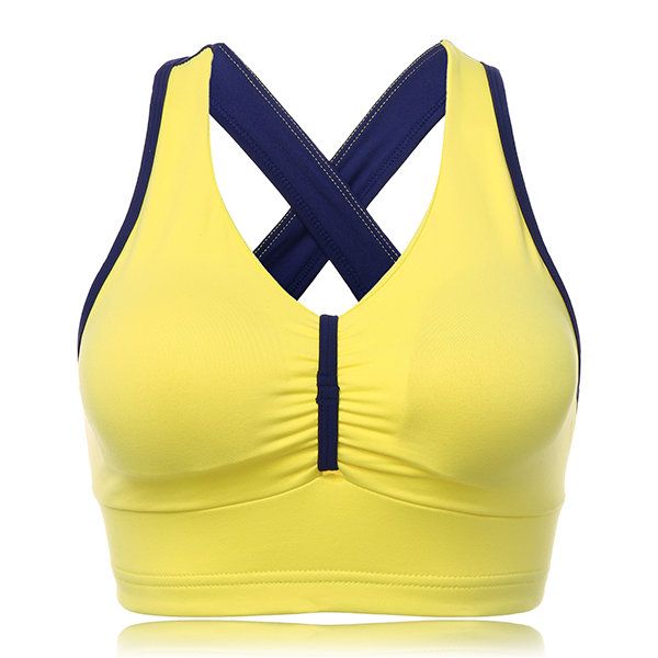 Cozy Criss-cross Professional Shakeproof Tops Inalámbrico Transpirable Yoga Chaleco Sujetador