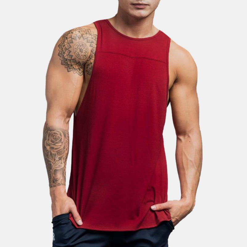 Hombre Gym Muscle Fitness Sports Chaleco De Color Sólido Camisetas Sin Mangas