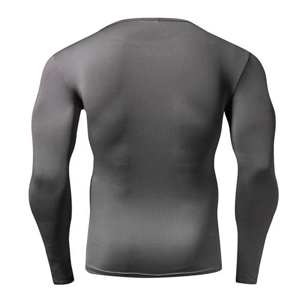 Hombre Pro Sports Training Camisetas De Manga Larga Camiseta De Running Ajustada Elástica De Secado Rápido Transpirable