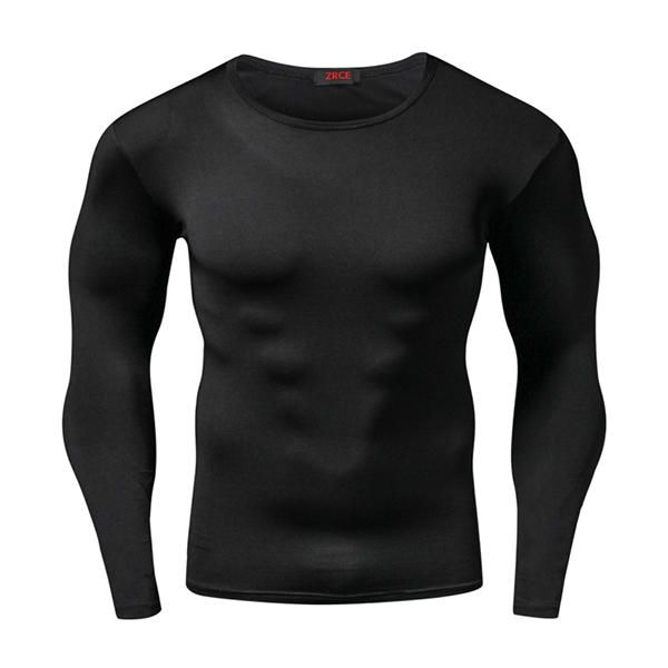 Hombre Pro Sports Training Camisetas De Manga Larga Camiseta De Running Ajustada Elástica De Secado Rápido Transpirable