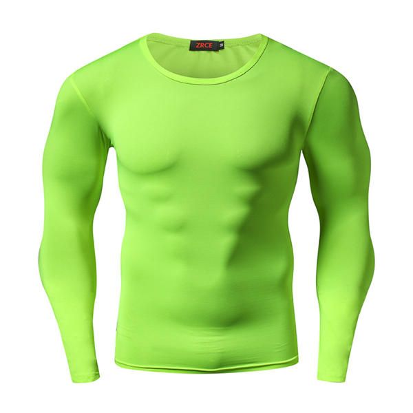 Hombre Pro Sports Training Camisetas De Manga Larga Camiseta De Running Ajustada Elástica De Secado Rápido Transpirable