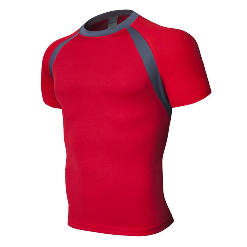 Hombre Running Fitness Slim Camiseta De Secado Rápido Tops De Manga Corta Con Bloques De Color Transpirable