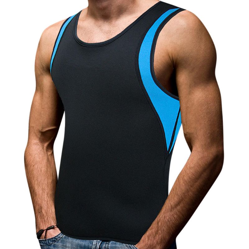 Hombre Talla Grande Bien Absorbente Adelgazante Compresión Body Shaper Patchwork Sweat Tank Tops Camiseta