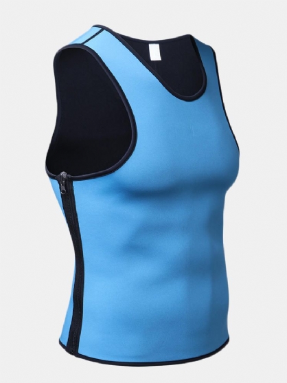 Hombre Talla Grande Cremallera Lateral Para Adelgazar Ropa Interior Shaper Sweat Sport Compression Tank Tops