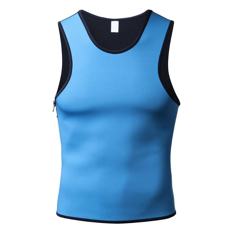 Hombre Talla Grande Cremallera Lateral Para Adelgazar Ropa Interior Shaper Sweat Sport Compression Tank Tops