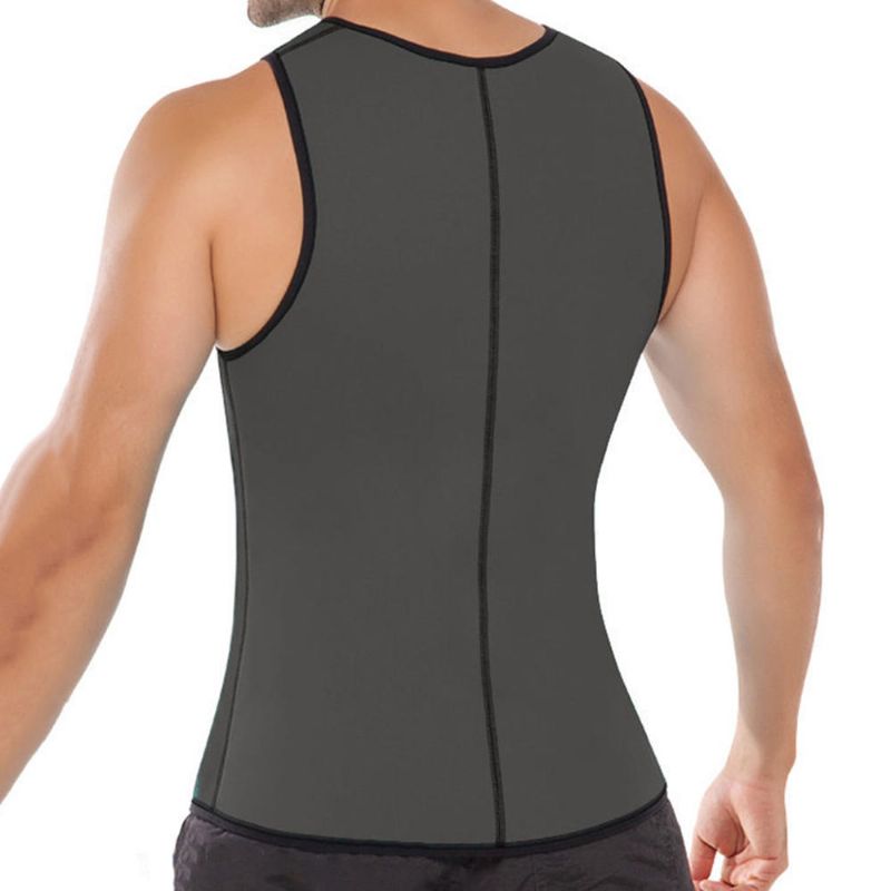 Hombre Talla Grande Cremallera Lateral Para Adelgazar Ropa Interior Shaper Sweat Sport Compression Tank Tops