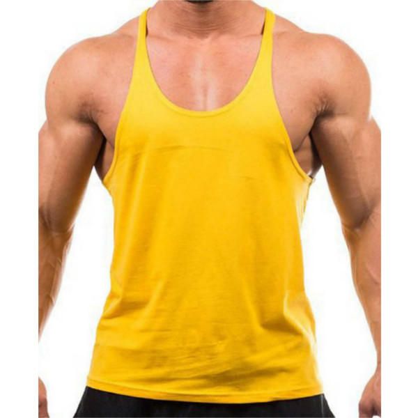 Hombres Verano Algodón Liso Gimnasio Camiseta Sin Mangas Camiseta Sin Mangas Entrenamiento Bodybuilding Singlet