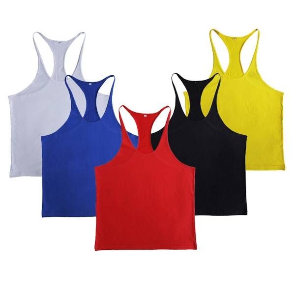 Hombres Verano Algodón Liso Gimnasio Camiseta Sin Mangas Camiseta Sin Mangas Entrenamiento Bodybuilding Singlet