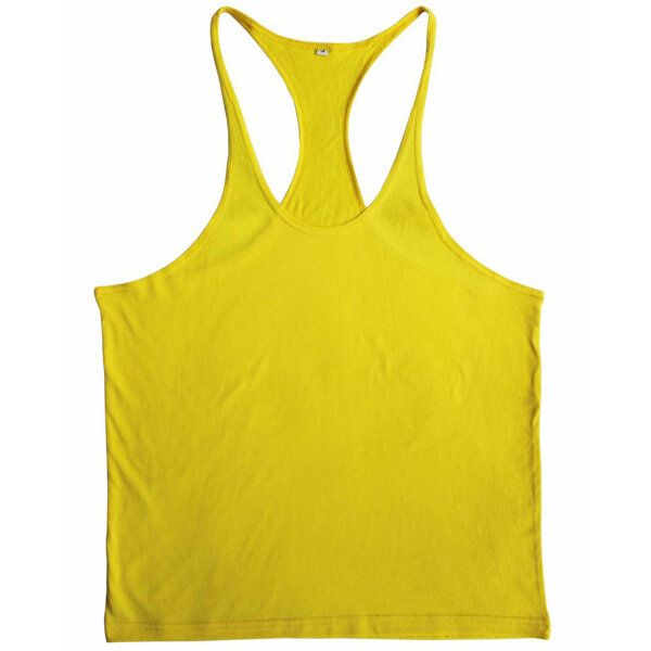 Hombres Verano Algodón Liso Gimnasio Camiseta Sin Mangas Camiseta Sin Mangas Entrenamiento Bodybuilding Singlet