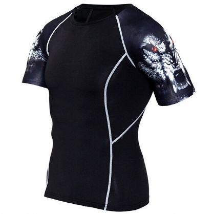 Jack Cordee Sport Fitness Hombres Ocio Impresión Cuello Redondo Camiseta De Manga Corta Fast Dry Breatha