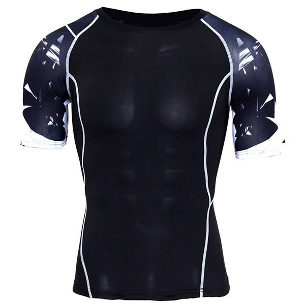 Jack Cordee Sport Fitness Hombres Ocio Impresión Cuello Redondo Camiseta De Manga Corta Fast Dry Breatha