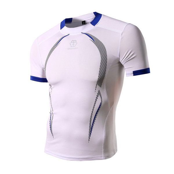 Jersey De Manga Corta Con Cuello Redondo Para Hombre Camiseta Delgada De Secado Rápido Camisetas De Entrenamiento Deportivo Estampadas