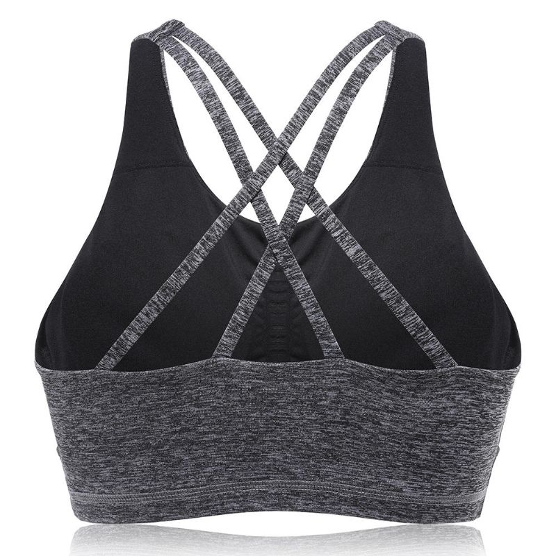 Kisslace Sujetador Deportivo Sin Costuras Acolchado Inalámbrico De Cobertura Total Criss Cross Para Mujer