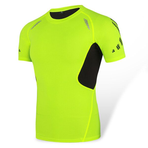 Mallas Deportivas Transpirables De Secado Rápido Para Hombres Tops Running Fitness Ropa Deportiva De Culturismo De Manga Corta