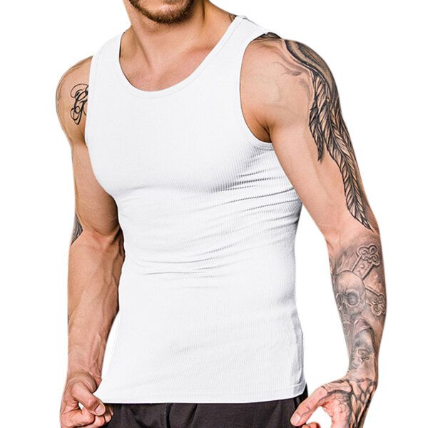 Medias Para Esculpir El Cuerpo Del Hilo De Los Hombres Chaleco Sexy Cintura Elástica Alta Tummy Tuck Camisetas Sin Mangas Deportivas