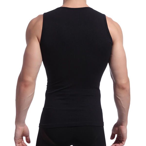 Medias Para Esculpir El Cuerpo Del Hilo De Los Hombres Chaleco Sexy Cintura Elástica Alta Tummy Tuck Camisetas Sin Mangas Deportivas