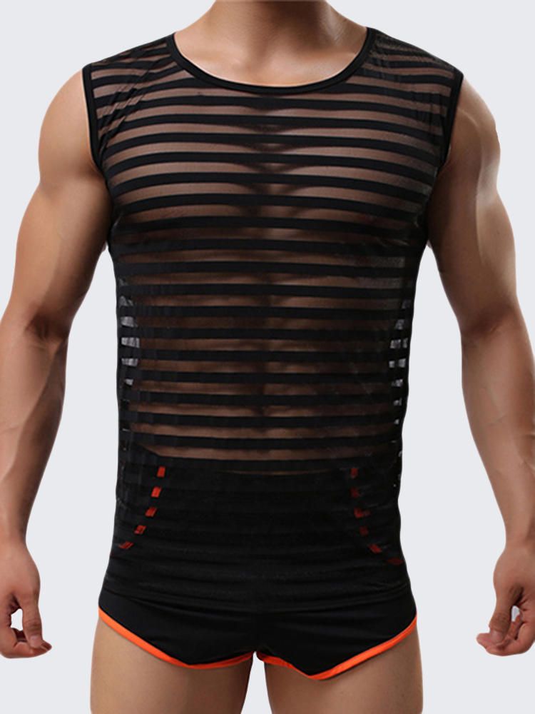 Moda Casual Para Hombre Deportes Transpirable Culturismo Sin Mangas Chaleco De Fitness Con Aberturas Bajas Camisetas Sin Mangas