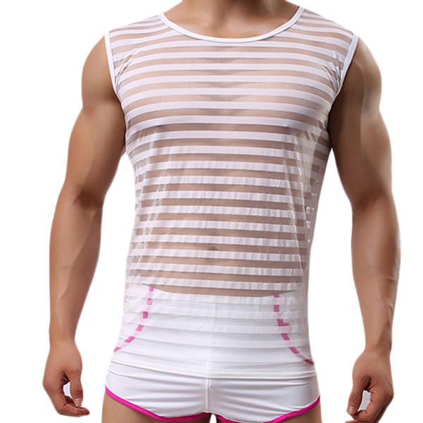 Moda Casual Para Hombre Deportes Transpirable Culturismo Sin Mangas Chaleco De Fitness Con Aberturas Bajas Camisetas Sin Mangas