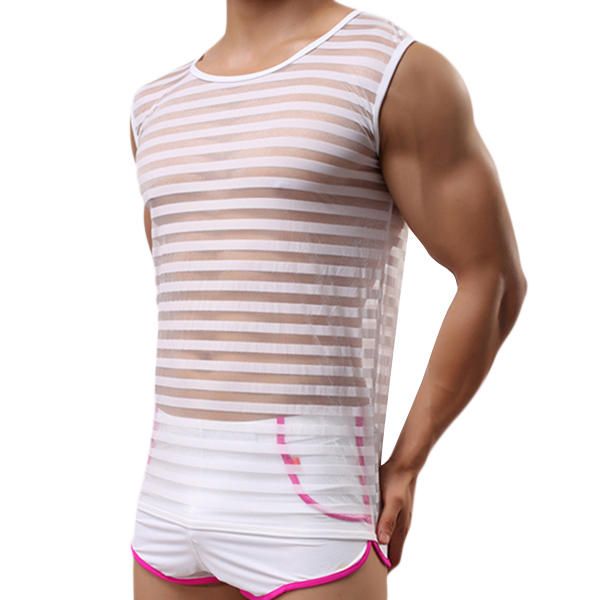 Moda Casual Para Hombre Deportes Transpirable Culturismo Sin Mangas Chaleco De Fitness Con Aberturas Bajas Camisetas Sin Mangas