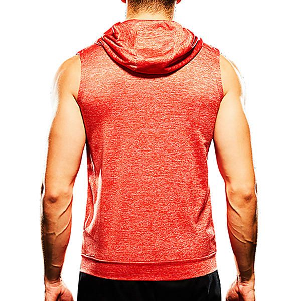 Moda Para Hombre Zip Up Fitness Correr Chaleco Con Capucha Casual Secado Rápido Gym Sudaderas Deportivas Camisetas Sin Mangas