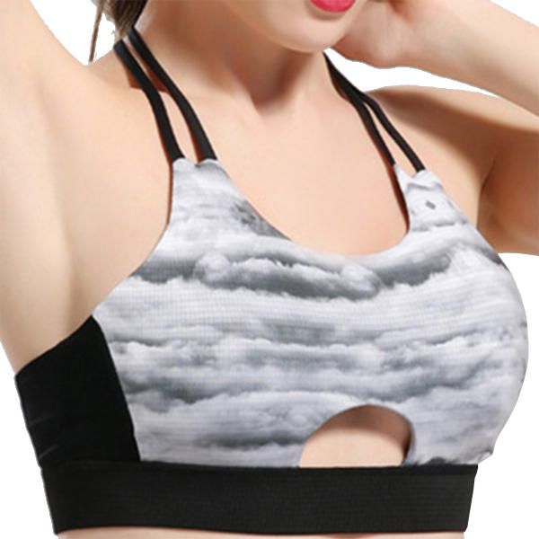 Mujeres Cozy Full Cup Chaleco Transpirable Halter Sin Respaldo Deportes A Prueba De Golpes Sujetador De Yoga Inalámbrico