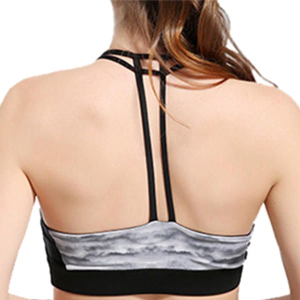 Mujeres Cozy Full Cup Chaleco Transpirable Halter Sin Respaldo Deportes A Prueba De Golpes Sujetador De Yoga Inalámbrico