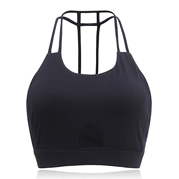 Mujeres Cozy Full Cup Chaleco Transpirable Halter Sin Respaldo Deportes A Prueba De Golpes Sujetador De Yoga Inalámbrico