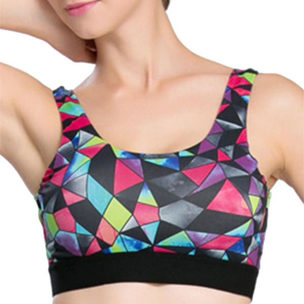 Mujeres Cozy Show-off Printing Sujetador Deportivo De Secado Rápido Wireless Yoga Vest Underwear