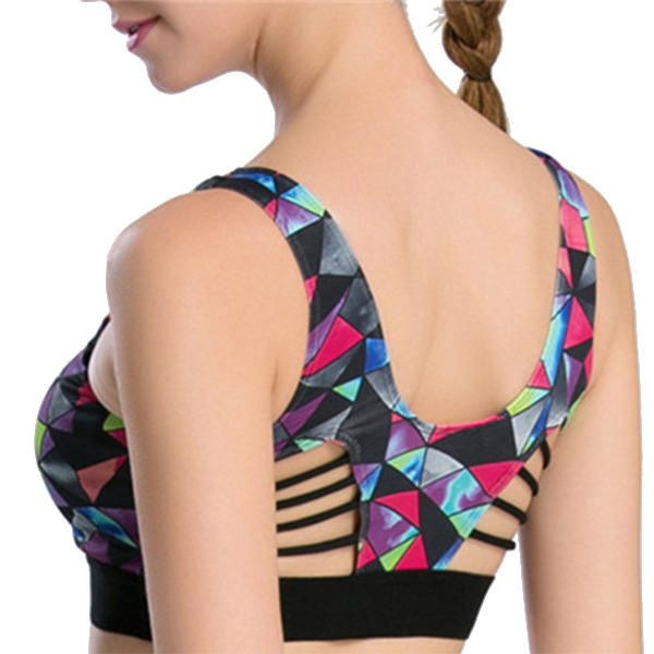 Mujeres Cozy Show-off Printing Sujetador Deportivo De Secado Rápido Wireless Yoga Vest Underwear