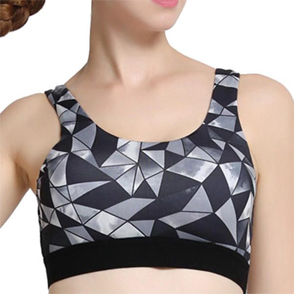 Mujeres Cozy Show-off Printing Sujetador Deportivo De Secado Rápido Wireless Yoga Vest Underwear