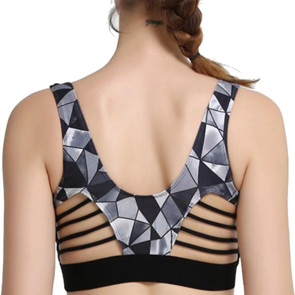 Mujeres Cozy Show-off Printing Sujetador Deportivo De Secado Rápido Wireless Yoga Vest Underwear