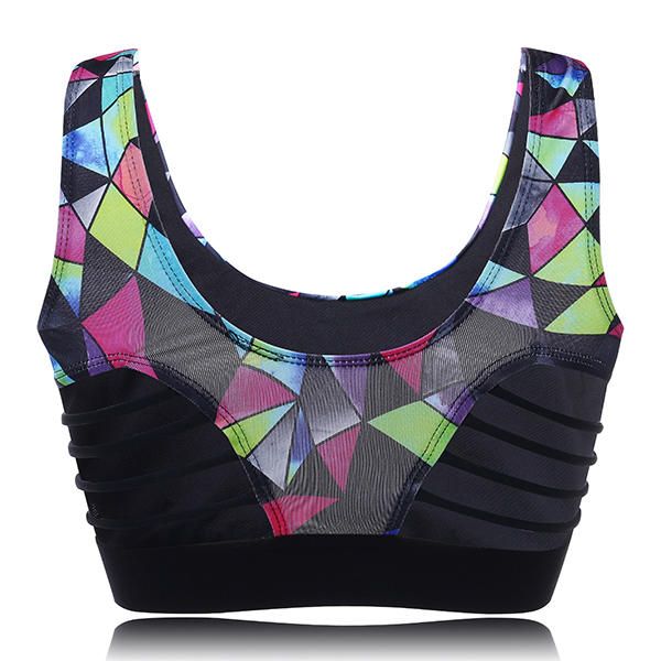 Mujeres Cozy Show-off Printing Sujetador Deportivo De Secado Rápido Wireless Yoga Vest Underwear