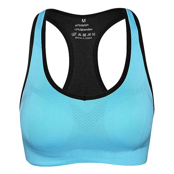 Mujeres Shakeproof Running Fitness Yoga Sujetador Sin Costuras Wireless Transpirable Gym Tank Top